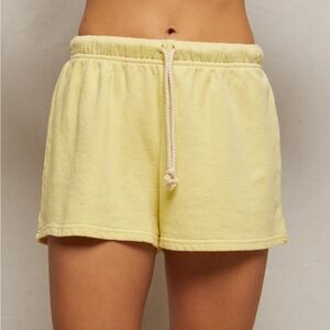 perfectwhitetee Layla Shorts. Women's Light Yellow Athletic Shorts